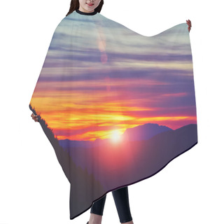 Personality  Colorful Sunset And Sun Rays Hair Cutting Cape