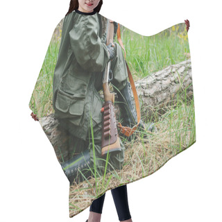 Personality  Woman Hunter In The Woods Hair Cutting Cape