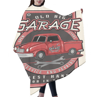 Personality  Vintage Garage Retro Poster Hair Cutting Cape