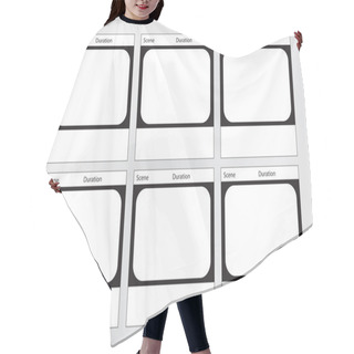 Personality  TV Commercial Frame Storyboard Template X6 Hair Cutting Cape