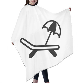 Personality  Sunbed With Umbrella  Logo Hair Cutting Cape