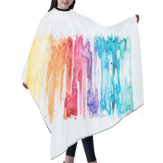 Personality  Abstract Colorful Watercolor Strokes On White Paper Texture Hair Cutting Cape