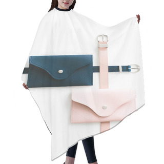 Personality  Blue And Pink Waist Bags On A White Background Hair Cutting Cape