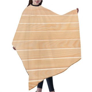 Personality  Background Of Light Laminated Plastic, With Wood Surface Imitation, Top View Hair Cutting Cape