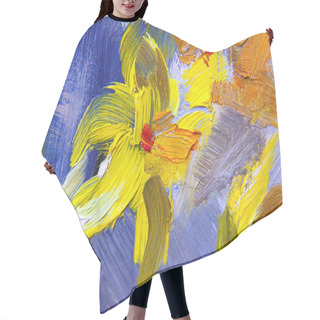 Personality  Texture Oil Painting Flowers, Painting Vivid Flowers, Floral Still Lif Hair Cutting Cape