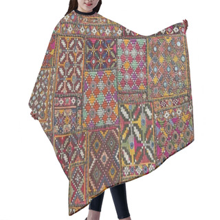 Personality  Traditional Wall Hanging From Rajasthan, Colorful Textile Inlaid With Mirrors And Different Patterns Hair Cutting Cape