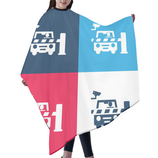 Personality  Barrier Blue And Red Four Color Minimal Icon Set Hair Cutting Cape