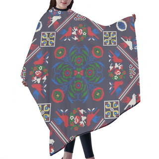 Personality  Ukrainian Embroidery Vector Seamless Pattern Hair Cutting Cape
