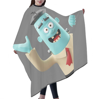 Personality  3d Helloween Cartoon Funny Character Frankenstein Hair Cutting Cape