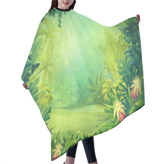 Personality  Vector Illustration Morning Rainforest Hair Cutting Cape