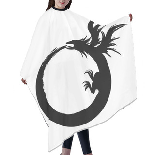 Personality  Black Ouroboros Isolated On White Background Hair Cutting Cape