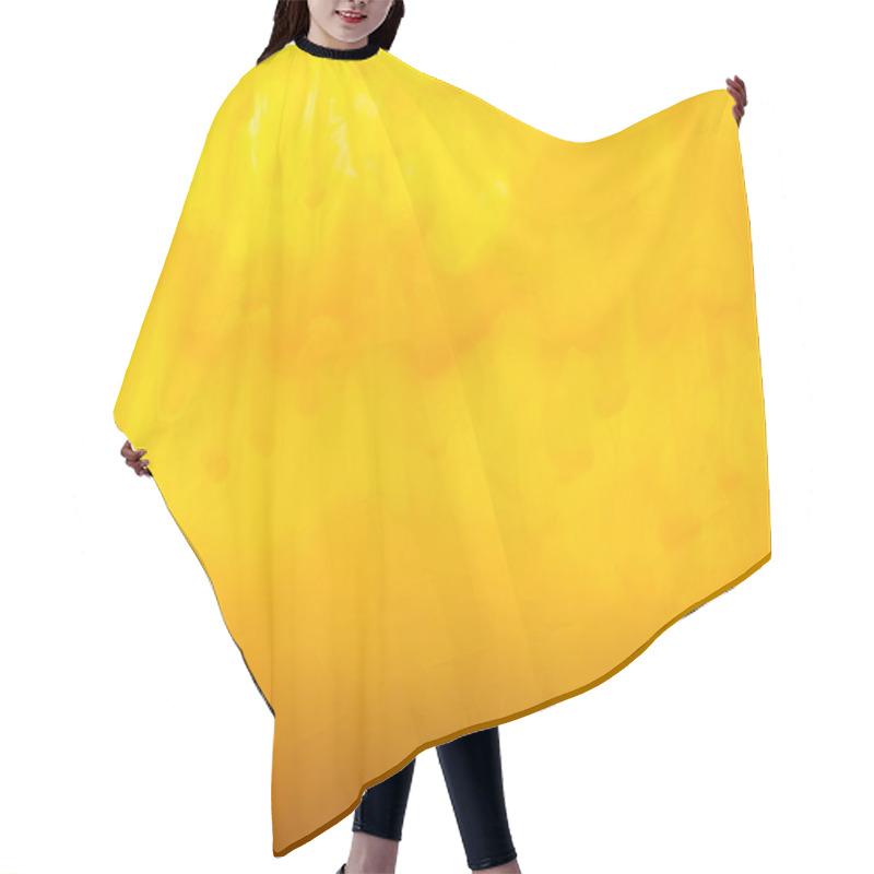 Personality  Full Frame Image Of Mixing Of Yellow And Brown Paints Splashes In Water Hair Cutting Cape