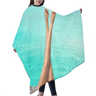 Personality  Woman At Beach Jetty Hair Cutting Cape