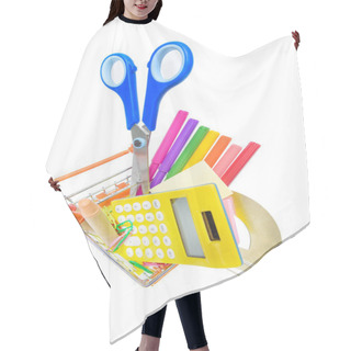 Personality  School Supplies In Shopping Cart  Hair Cutting Cape