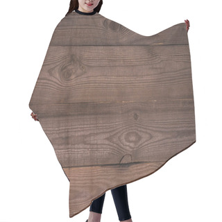 Personality  Close-up View Of Brown Wooden Background With Horizontal Planks Hair Cutting Cape