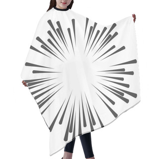 Personality  Comic Book Vector Ray Strip Explosion Effects. Hair Cutting Cape