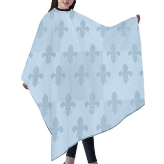 Personality  Blue Cover For Brochure With Seamless Background And Royal Lily. Hair Cutting Cape
