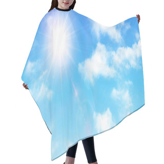 Personality  Sunny Background, Blue Sky With White Clouds And Sun Hair Cutting Cape
