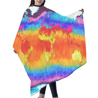 Personality  Earth Landmass And Water Surface Global Warming Concept Hair Cutting Cape