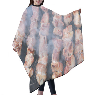 Personality  Palatable Meat Char-grilled On Metal Skewers Hair Cutting Cape