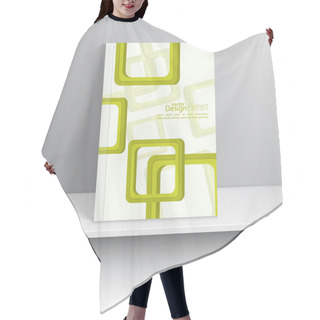 Personality  Magazine Cover With Overlapping Squares. Hair Cutting Cape