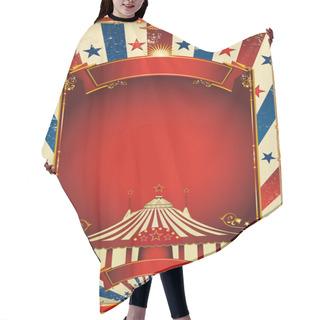 Personality  Nice Vintage Circus Background With Big Top Hair Cutting Cape