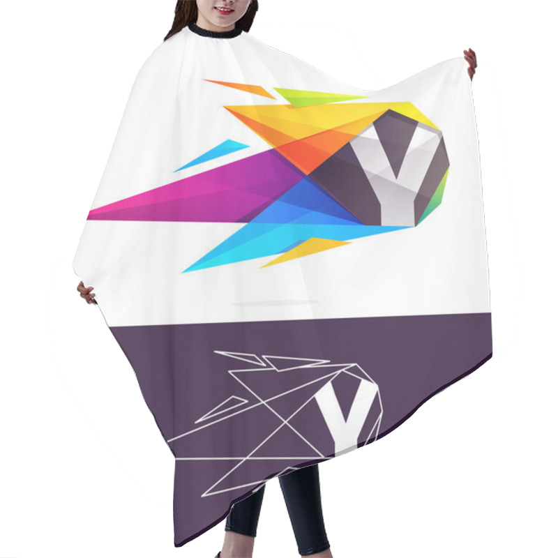 Personality  Y letter logo hair cutting cape