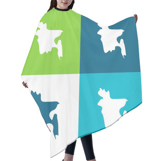 Personality  Bangladesh Flat Four Color Minimal Icon Set Hair Cutting Cape