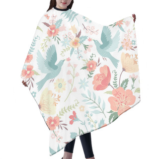 Personality  Birds And Flowers Hair Cutting Cape