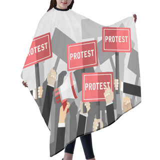 Personality  People Protesting, Vector Illustration Concept Design Hair Cutting Cape
