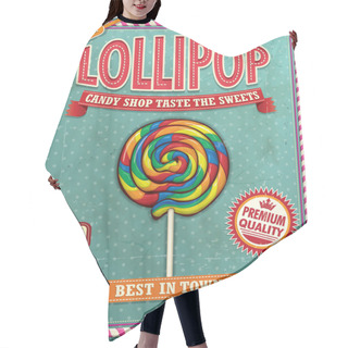 Personality  Vintage Lollipop Poster Design Hair Cutting Cape