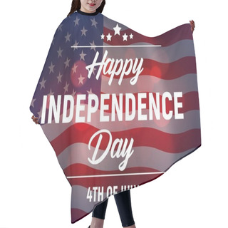 Personality  Happy Independence Day Vector Greeting Card, Usa Waving Flag. United States Of America Event Poster With Typography On Stars And Stripes Background. Fourth July American Patriotic Holiday Celebration Hair Cutting Cape