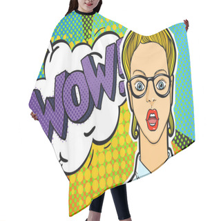 Personality  Woman Face In Pop Art Style Hair Cutting Cape