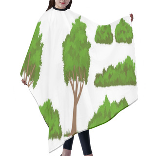 Personality  Vector Trees And Bushes Set Hair Cutting Cape