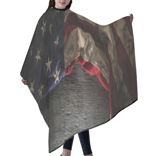 Personality  Vintage Red, White, And Blue American Flag For Memorial Day Or V Hair Cutting Cape