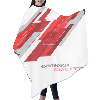 Personality  Abstract Red Grey Geometric On White With Blank Space Design Modern Futuristic Technology Background Vector Illustration. Hair Cutting Cape