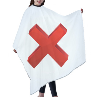 Personality  Vector Red Cross Icon Hair Cutting Cape
