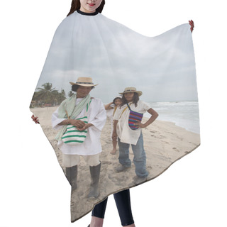 Personality  Wayuu Familly Posing On The Beach In Colombia Hair Cutting Cape