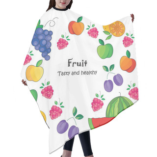 Personality  Fruits Icon With Frame Hair Cutting Cape