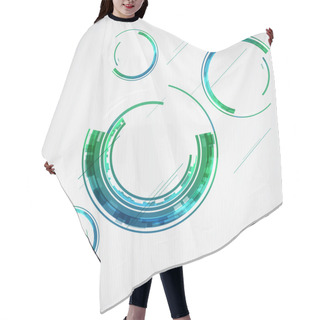 Personality  Abstract Color Technology Circles. Vector Hair Cutting Cape