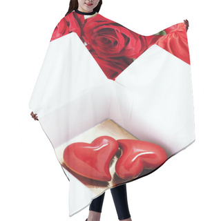 Personality  Red Roses And Hearts For Valentine's Day Hair Cutting Cape