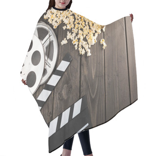 Personality  Popcorn And Movie Clapper Board Hair Cutting Cape