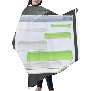 Personality  Smartphone Sms Chat Template With Copy Space. Hair Cutting Cape