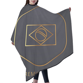 Personality  Brazil Flag Golden Line Premium Logo Or Icon Hair Cutting Cape