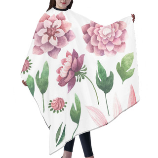 Personality  Watercolor Botanical Elements Hair Cutting Cape