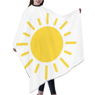 Personality  Yellow Sun Rays Flat Icon Hot Summer Isolated Vector Illustration Hair Cutting Cape