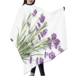 Personality  Lavender Isolated On White Background. Flat Lay. Top View Hair Cutting Cape