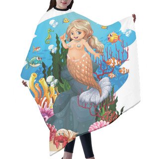 Personality  Mermaid And Fish Under The Sea Hair Cutting Cape