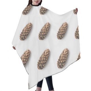 Personality  Pattern Of Pine Cones On White Surface Hair Cutting Cape