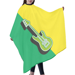 Personality  Bass Guitar Green And Yellow Modern 3d Vector Icon Logo Hair Cutting Cape